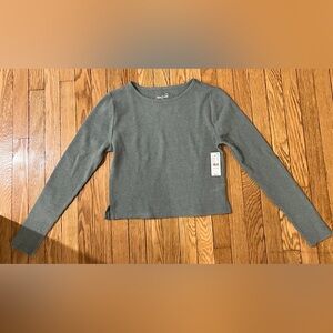 NWT PacSun ribbed long sleeve top green, size large.